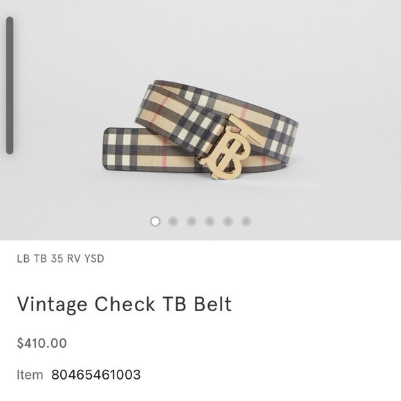 Burberry Vintage Check TB Belt